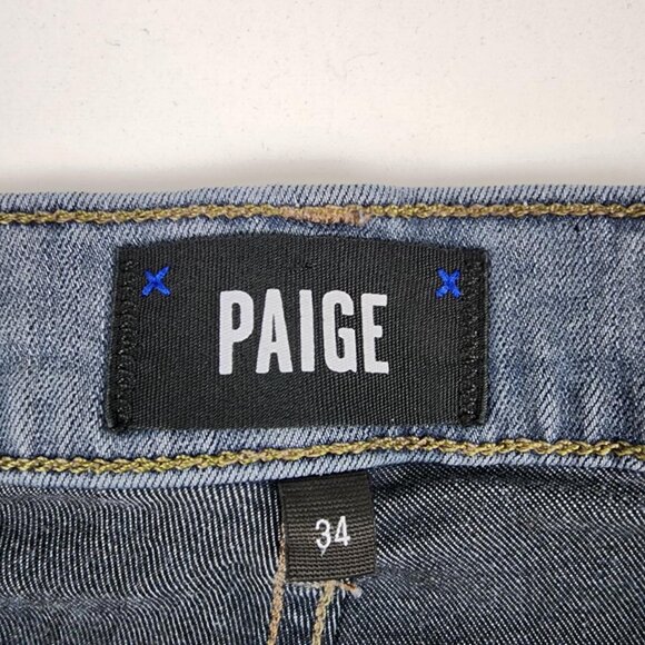 Paige Jeans Mens 34x33 Blue FEDERAL Slim Straight Leg Denim - Picture 4 of 11